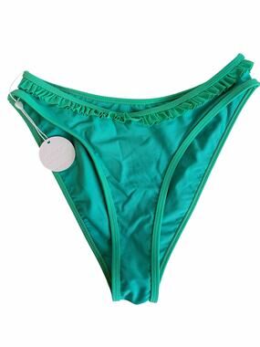 NWT 93 Play Street Jessie Aqua Melon Ruffle Classic Bikini Bottom Large